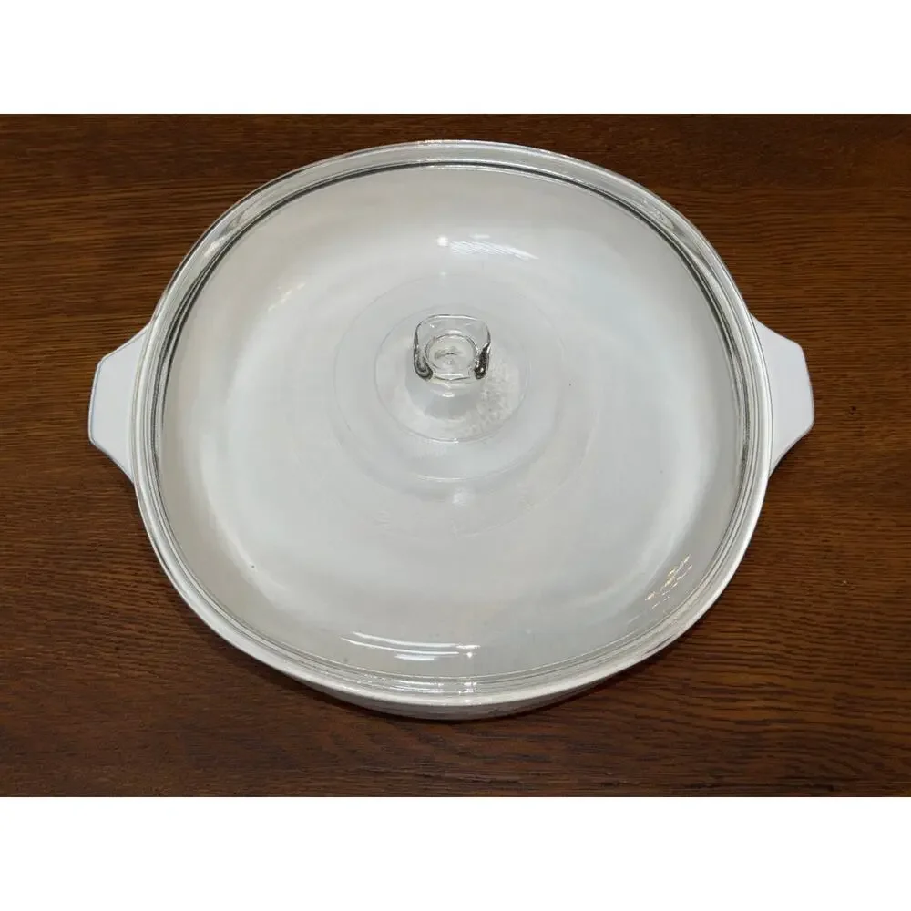 Vintage Anchor Hocking Black Wheat 11” Round Casserole Dish W/ Glass Lid